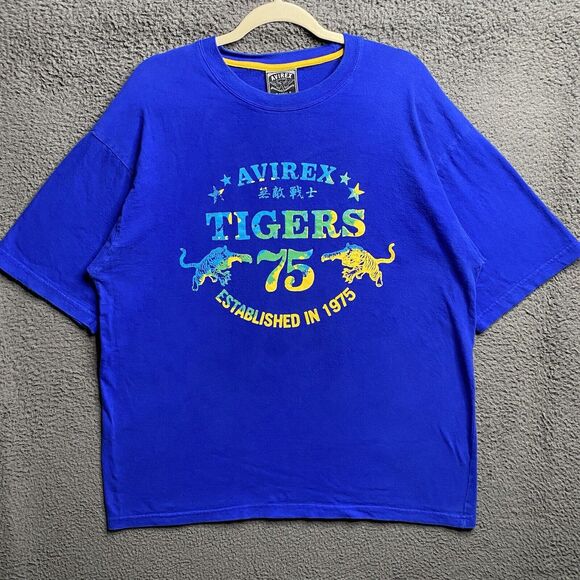 Vintage Y2K Avirex Tigers Brazil Graphic T-Shirt Mens XL Grunge Cyber - Picture 15 of 16